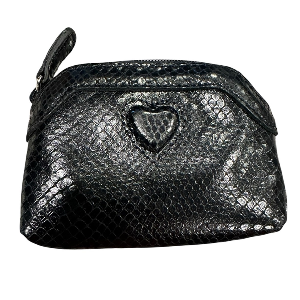 Brighton Heart Coin Pouch - leopard print interior snakeskin new!